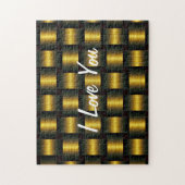 Golden Lattice - Ik hou van je - voeg Jouw tekst/n Legpuzzel (Verticaal)