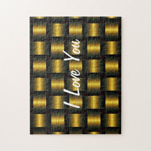 Golden Lattice - Ik hou van je - voeg Jouw tekst/n Legpuzzel (Verticaal)