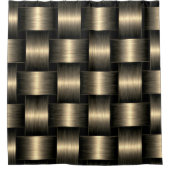Golden Lattice Shower Curtain Black Gold Douchegordijn (Voorkant)
