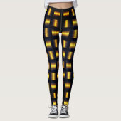 Golden Lattice Zwart Goud Leggings (Voorkant)