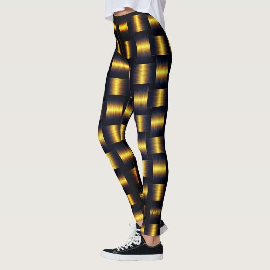 Golden Lattice Zwart Goud Leggings (Links)