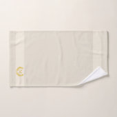Golden Laurel en Monogram op Light Sand Beige Bad Handdoek (Handdoek)
