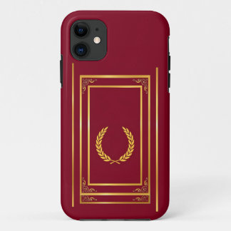 Golden Laurel in Rechthoekig Lijst op Bruin Case-Mate iPhone Case