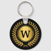 Golden Laurel krans monogram Sleutelhanger (Voorkant)