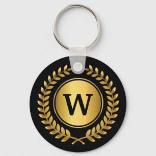 Golden Laurel krans monogram Sleutelhanger