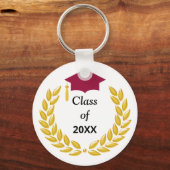 Golden Laurel Wreath Class of 20XX Sleutelhanger (Voorkant)