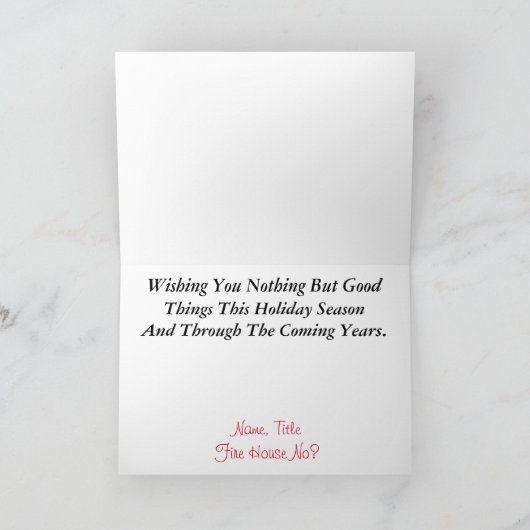 Golden Laurel Wreath Fireman-kerstkaart Kaart (Binnen)