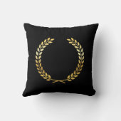 Golden Laurel Wreath gepersonaliseerd Initiaal Kussen (Achterkant)