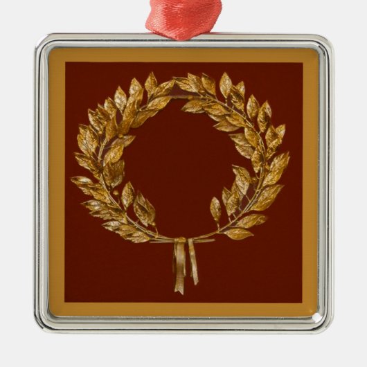 Golden Laurel Wreath Metalen Ornament (Voorkant)