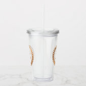 Golden Laurel Wreath Monogram Acryl Drinkbeker (Rechts)