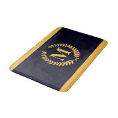 Golden Laurel Wreath Monogram Badmat (Gekanteld)