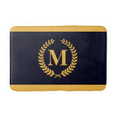 Golden Laurel Wreath Monogram Badmat (Voorkant)