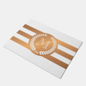 Golden Laurel Wreath Monogram Deurmat (Schuin)