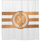 Golden Laurel Wreath Monogram Douchegordijn (Voorkant)