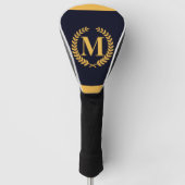 Golden Laurel Wreath Monogram Golfheadcover (Voorkant)