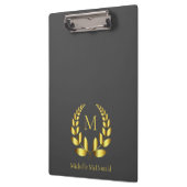 Golden Laurel Wreath Monogram Klembord (Links)