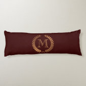 Golden Laurel Wreath Monogram Lichaamskussen (Achterkant)