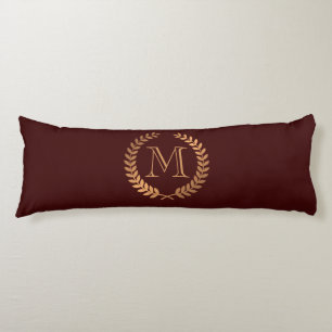 Golden Laurel Wreath Monogram Lichaamskussen