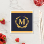 Golden Laurel Wreath Monogram Servet (Insitu)