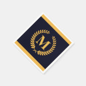 Golden Laurel Wreath Monogram Servet (Hoek)