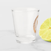 Golden Laurel Wreath Monogram Shot Glas (Links)