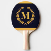 Golden Laurel Wreath Monogram Tafeltennisbatje (Achterkant)