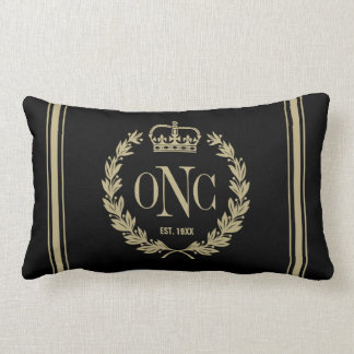 Golden Laurel Wreath Monogrammed Logo Pillow Kussen