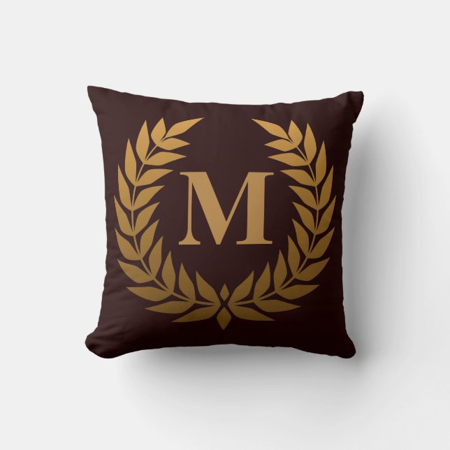 Golden Laurel Wreathe Kussen (Voorkant)