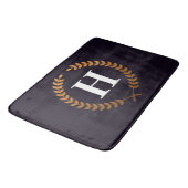 Golden Laurel Wreaths Monogram Badmat (Gekanteld)