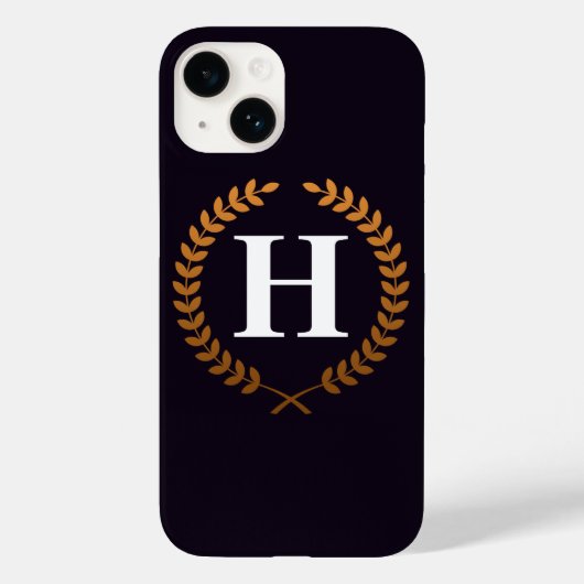 Golden Laurel Wreaths Monogram Case-Mate iPhone Case (Achterkant)