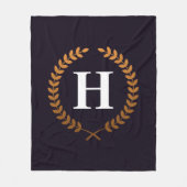Golden Laurel Wreaths Monogram Fleece Deken (Voorkant)