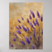 Golden Lavender Field Wall Art Print Poster (Voorkant)