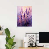 Golden Lavender Flowers Wall Art Print Poster (Thuiskantoor)