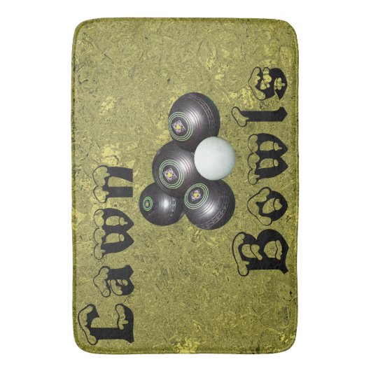 Golden Lawn Bowls Design, Memory Foam Bathmat Badmat (Voorkant Verticaal)