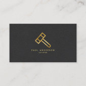 Golden Lawyer Hammer Logo Elegant Monogram Visitekaartje (Voorkant)