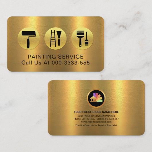Golden Layer Gold Brush Tools Painter Visitekaartje (Voorkant / Achterkant)