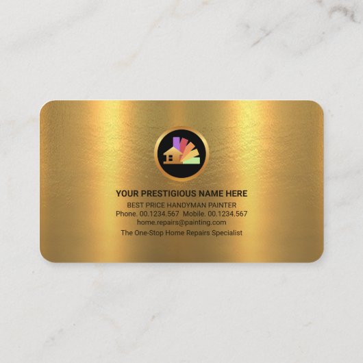 Golden Layer Gold Brush Tools Painter Visitekaartje (Achterkant)