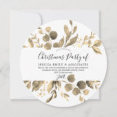 Golden Leaf & Burgundy Kantoor kerstparty Kaart (Voorkant)