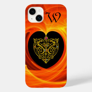 GOLDEN LEAF CELTIC KNOT HEART Black Oranje Yellow Case-Mate iPhone Case