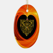 GOLDEN LEAF - CELTISCHE HART KERAMISCH ORNAMENT (Rechts)