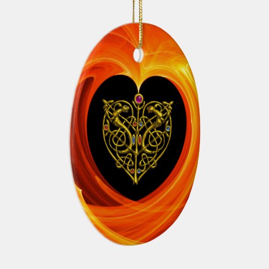 GOLDEN LEAF - CELTISCHE HART KERAMISCH ORNAMENT (Rechts)