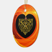 GOLDEN LEAF - CELTISCHE HART KERAMISCH ORNAMENT (Links)