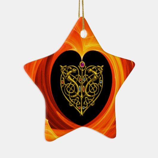 GOLDEN LEAF - CELTISCHE HART KERAMISCH ORNAMENT (Rechts)