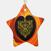 GOLDEN LEAF - CELTISCHE HART KERAMISCH ORNAMENT (Links)