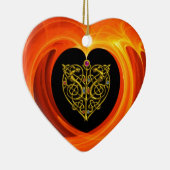 GOLDEN LEAF - CELTISCHE HART KERAMISCH ORNAMENT (Rechts)