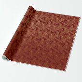 Golden Leaf Crimson Maroon Burgundy Botanical Cadeaupapier (Uitgerold)