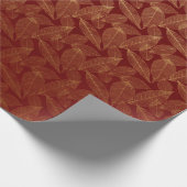 Golden Leaf Crimson Maroon Burgundy Botanical Cadeaupapier (Hoek)