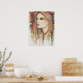 Golden Leaf Fantasy Art van Molly Harrison Poster (Keuken)