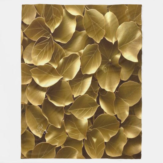 Golden Leaf Fleece Deken (Voorkant)