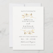 Golden Leaf Garden Wedding Bewaar de datum Save The Date (Voorkant)